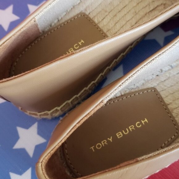 NWT!!! TORYBURCH EVERLY LEATHER ESPADRILLE (TIRAMISU) - Picture 5 of 7